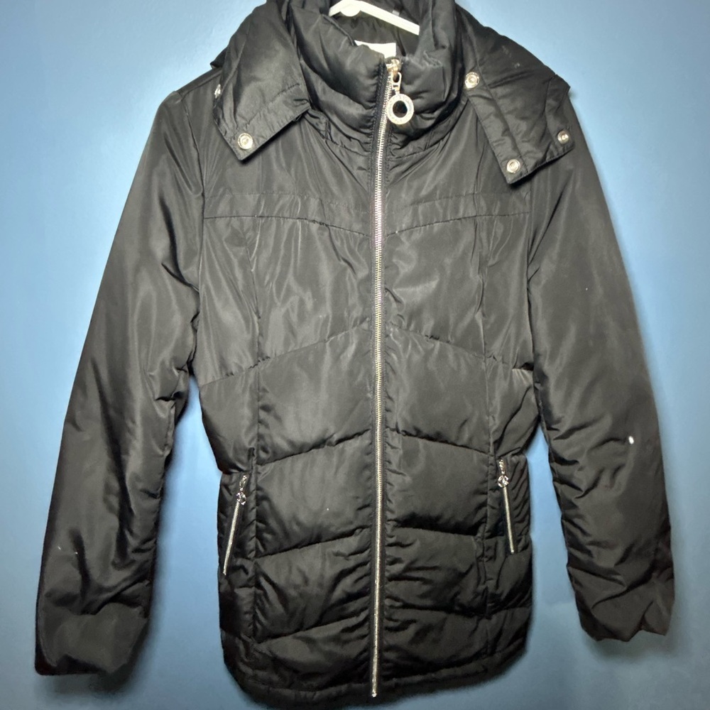 Calvin Klein Black Hood Quilted Jacket